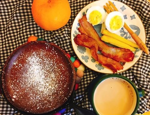好好吃早餐系列－荷蘭鬆餅佐香煎培根套餐